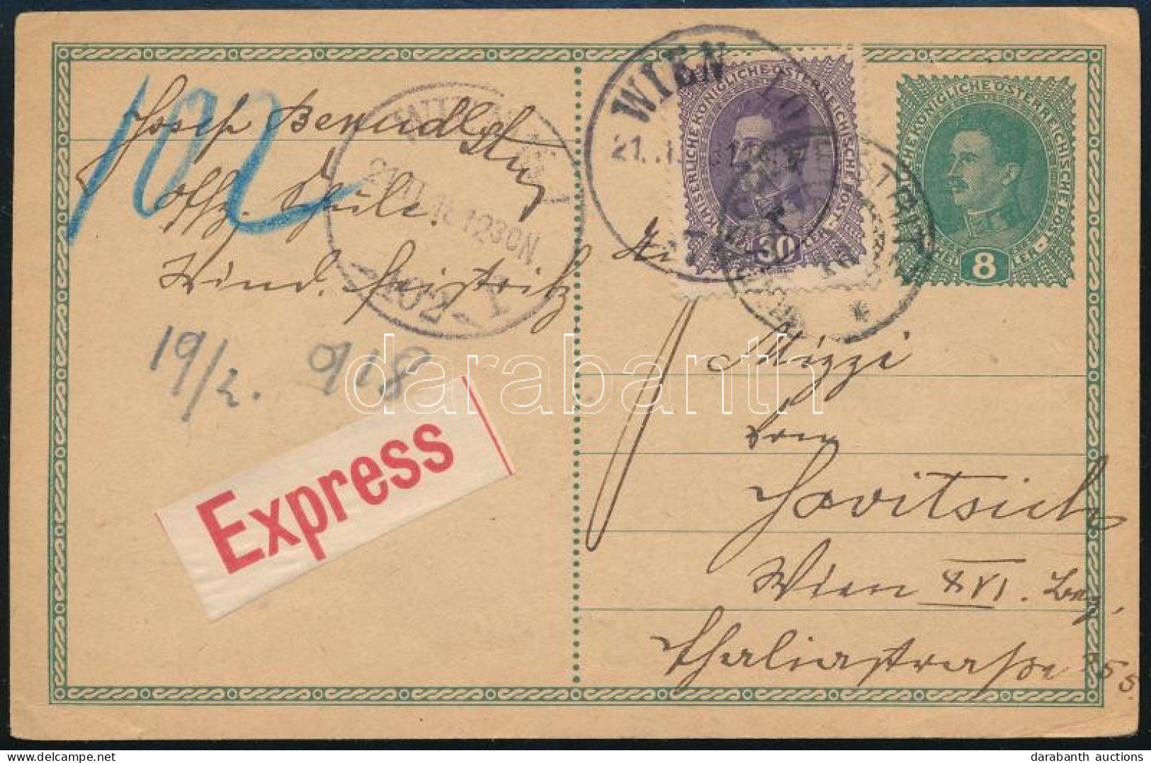 1918 Díjkiegészített Díjjegyes Expressz Levelezőlap / Express PS-card With Additional Franking - Altri & Non Classificati