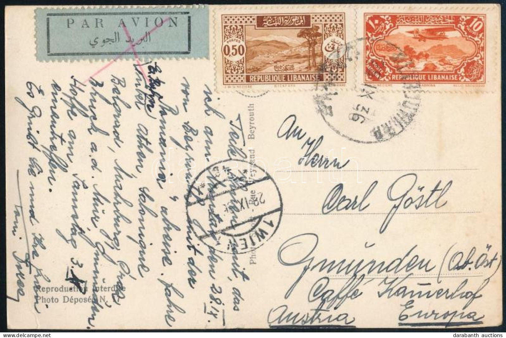 1936 Légi Képeslap Ausztriába / Airmail Postcard To Austria - Altri & Non Classificati