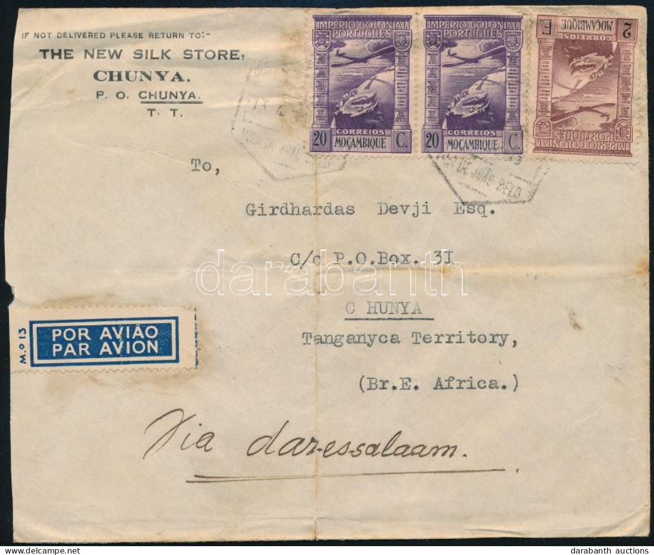 1939 Légi Levél Afrikába / Airmail Cover To Africa - Altri & Non Classificati