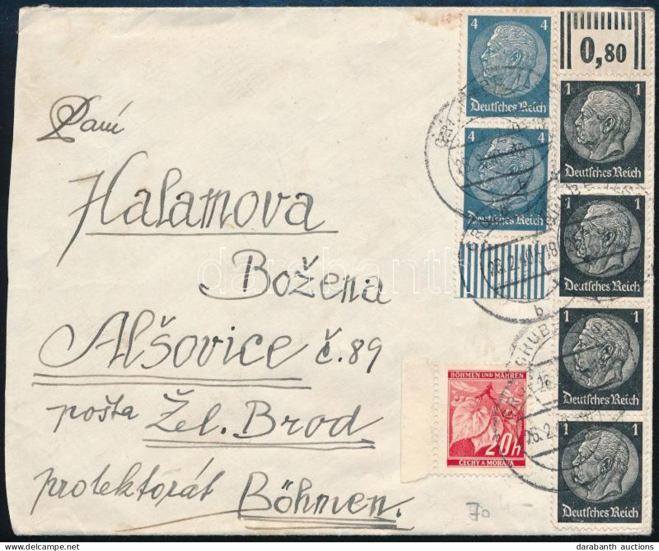 Böhmen Und Mähren 1940 Levél 7 Bélyeggel / Cover With 7 Stamps - Autres & Non Classés