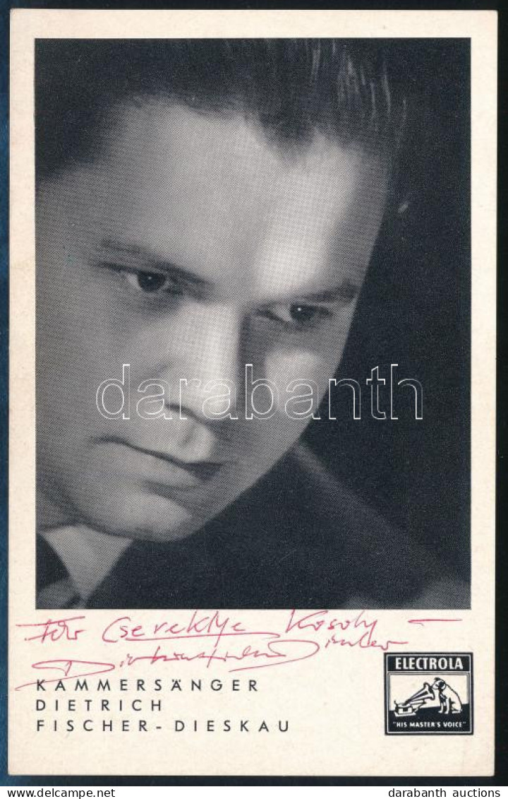 Dietrich Fischer-Dieskau (1925-2012) Német Operaénekes, Karmester Autográf Dedikációja Autogramkártyán/ Autograph Signat - Sonstige & Ohne Zuordnung