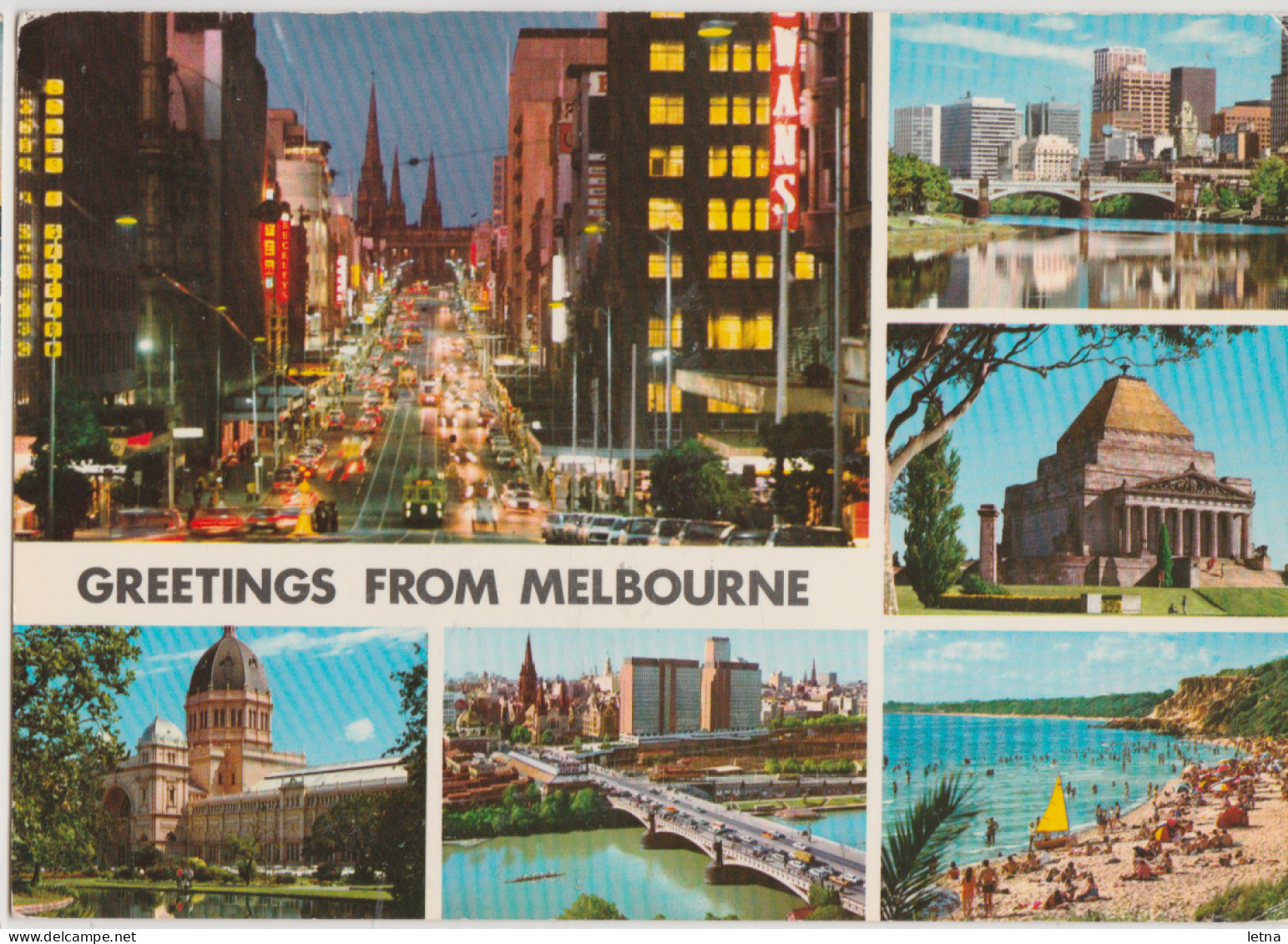 Australia VICTORIA VIC Multiviews MELBOURNE Hinde Biscay Postcard 1979 Pmk 30c Oystercatcher Bird Stamp - Melbourne