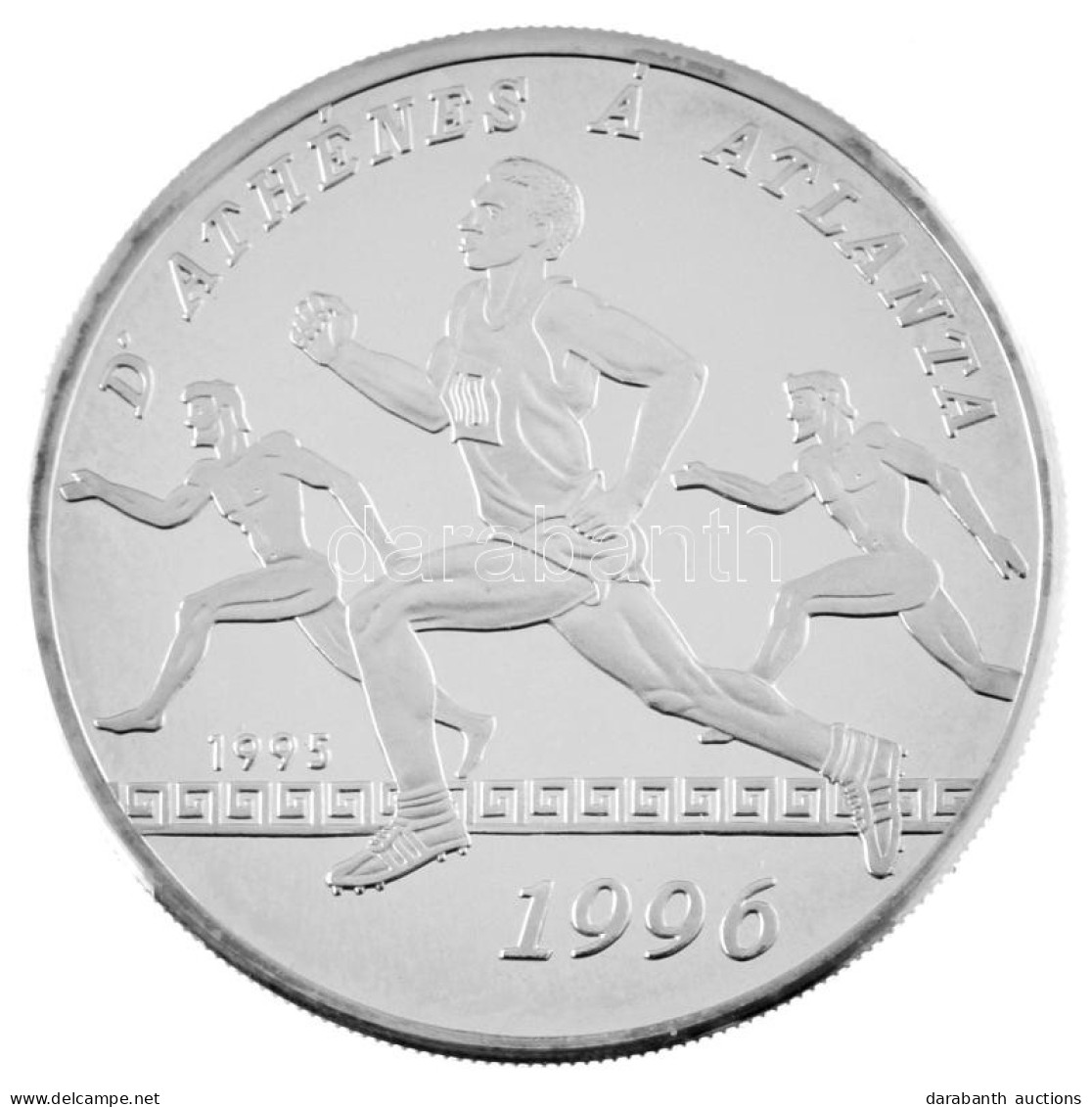 Benin 1995. 1000Fr Ag "Atlantai Olimpiai Játékok 1996" T:PP  Benin 1995. 1000 Francs Ag "1996 Atlanta Olympic Games" C:P - Non Classés