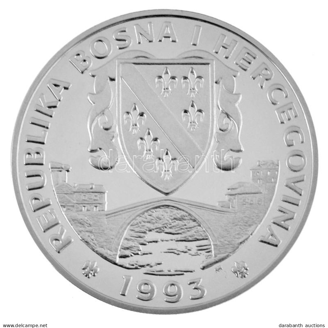 Bosznia-Hercegovina 1993. 750D Ag "Olimpia - Páros Műkorcsolya" T:PP / Bosnia And Herzegovina 1993. 750 Dinara "Olympics - Non Classificati