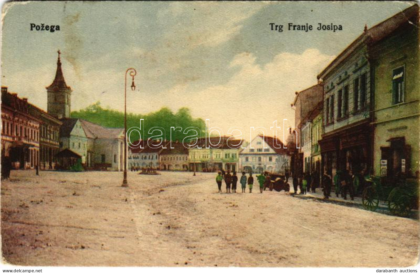 T3 1918 Pozsega, Pozega; Trg Franje Josipa / Ferenc József Tér / Square (kopott Sarkak / Worn Corners) - Non Classés