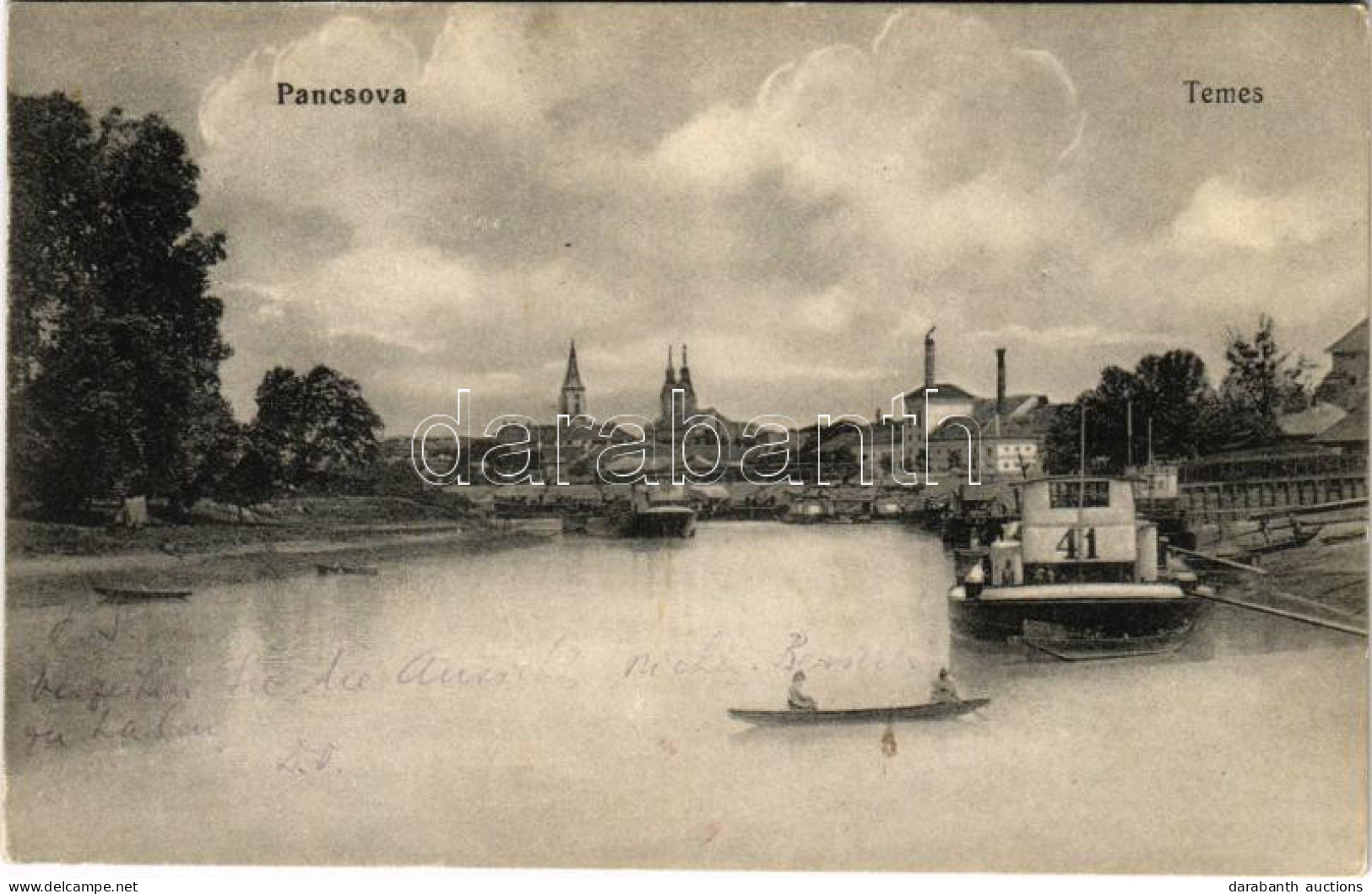T2 1914 Pancsova, Pancevo; Temes Folyópart / Timis Riverside - Unclassified