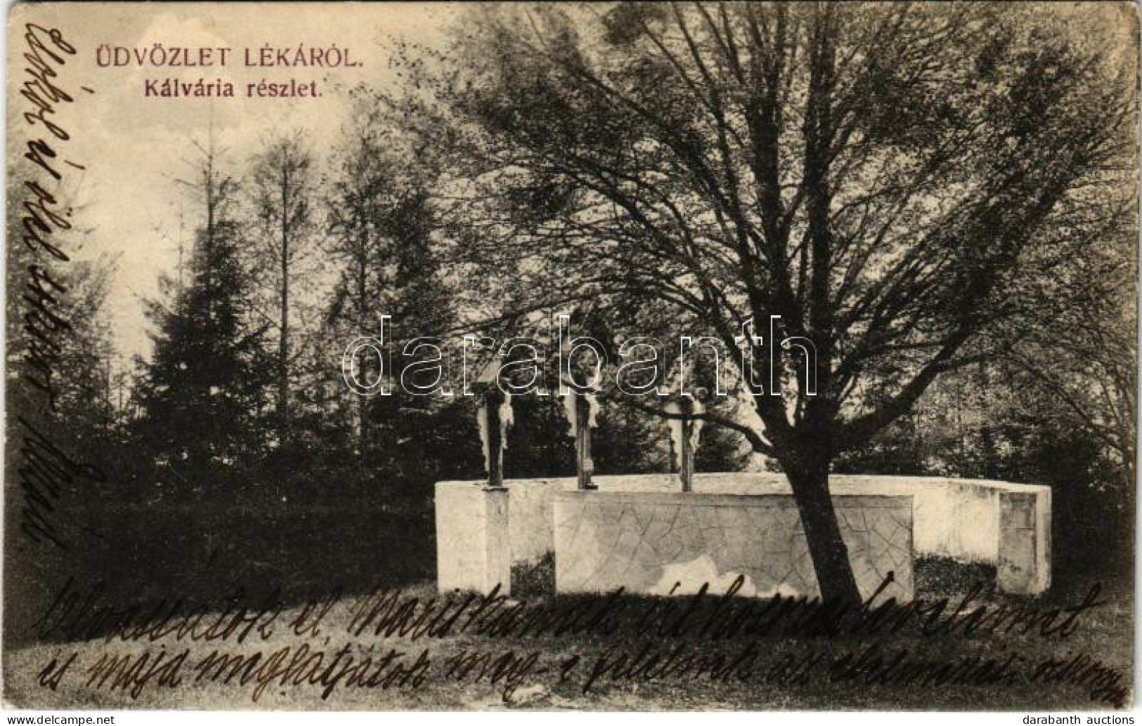 T2/T3 1921 Léka, Lockenhaus; Kálvária Részlet. Marton Alajos Kiadása / Kalvarienberg / Calvary (EK) - Ohne Zuordnung