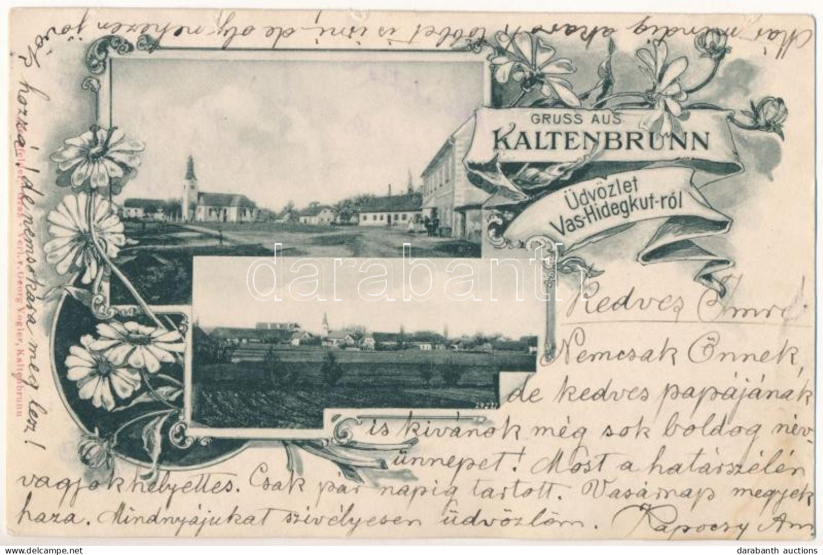 * T3 1901 Vashidegkút, Vas-Hidegkút, Kaltenbrunn, Cankova; Fő Tér, Templom. Senefelder Graz, Georg Vogler Kiadása / Main - Non Classés