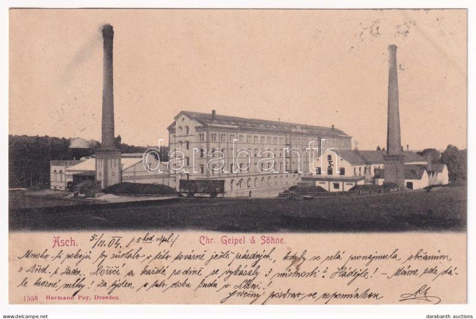 T2/T3 1904 As, Asch; Chr. Geipel & Söhne / Textile Factory, Weaving Mill (wet Corner) - Unclassified