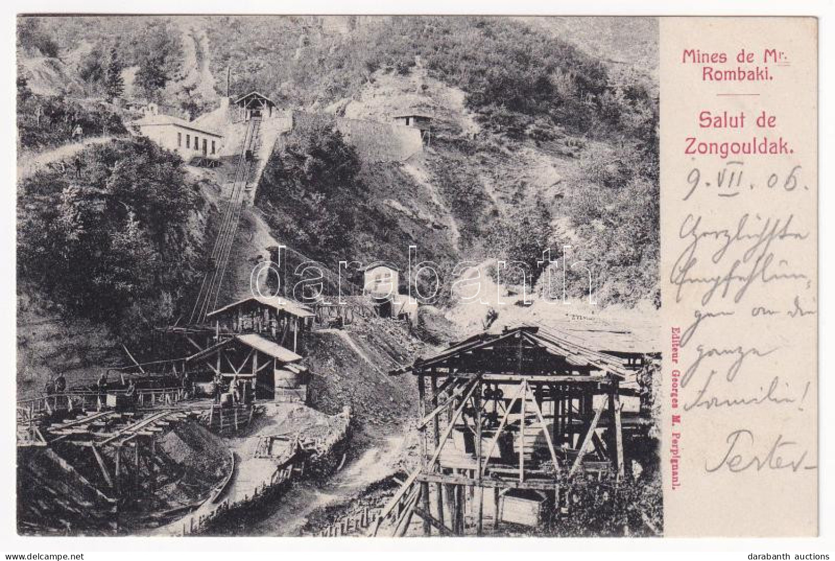 T2 1906 Zonguldak, Zongouldak; Mines De Mr. Rombaki / Mine, Industrail Railway. Edit. Georges M. Perpignani - Zonder Classificatie