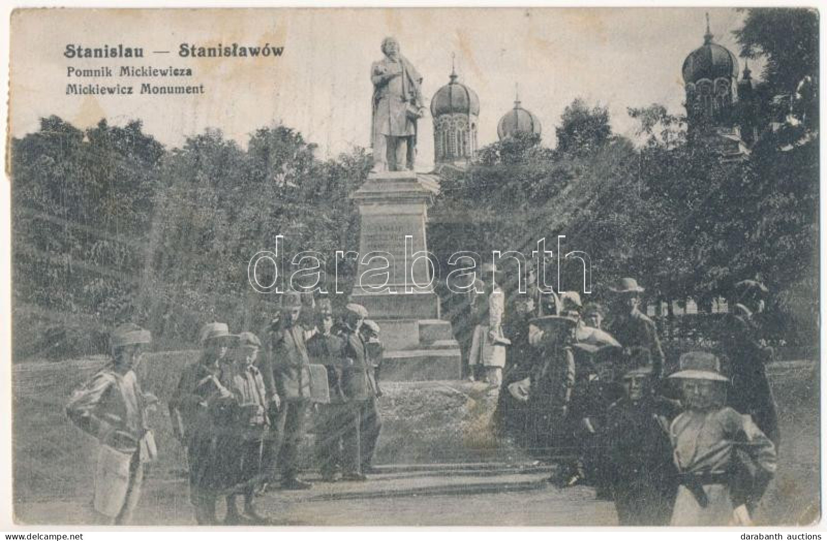 T2/T3 1916 Ivano-Frankivsk, Stanislawów, Stanislau; Pomnik Miczkiewicza / Miczkiewicz Monument / Monument, Synagogue In  - Zonder Classificatie