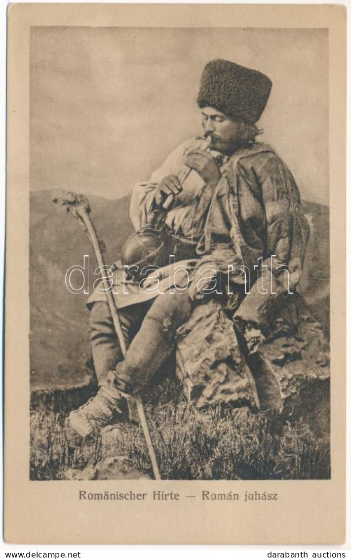 ** T2/T3 Romänischer Hirte. Kunstanstalt Jos. Drotleff, Hermannstadt Nr. 401. 1917. / Román Juhász / Romanian Folklore,  - Ohne Zuordnung