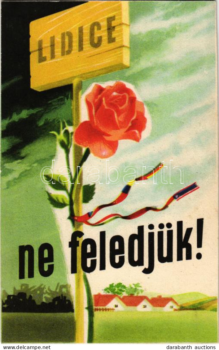 * 1955 Lidice - Ne Feledjük! Ötven Nemzet Küldte El Rózsatőit élő Tiltakozása Jeléül A Fasiszta Pusztítás Helyén újjáépü - Non Classés