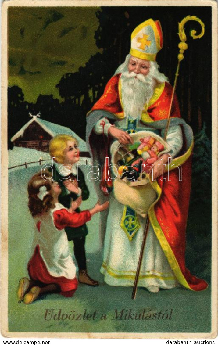 T2/T3 1928 Üdvözlet A Mikulástól / Saint Nicholas With Toys (EK) - Non Classificati