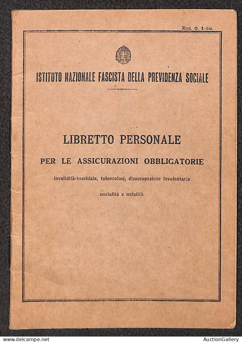 Regno - Documenti/Varie - 1944 - Libretto Personale Del Istituto Nazionale Fascista Della Previdenza Sociale Per Le Assi - Other & Unclassified