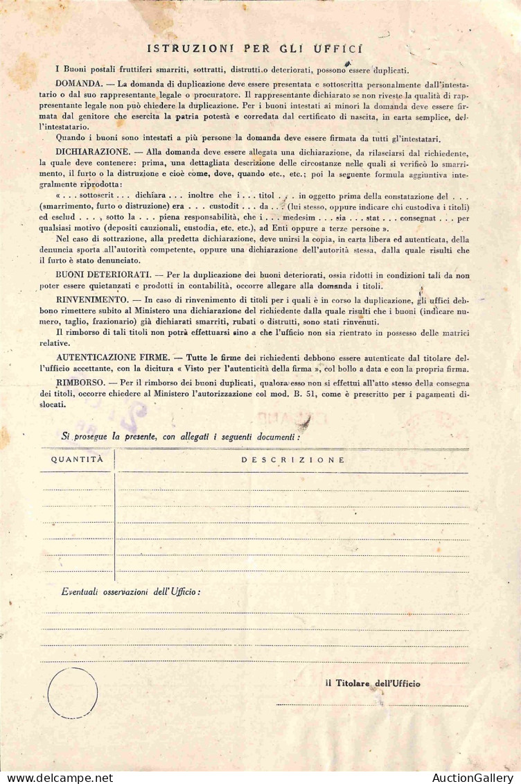 RSI - Documenti/Varie - Imperiale - Coppia Del 50 Cent (251) + Coppia Del 2 Lire (255) - Intera Domanda Di Duplicazione  - Autres & Non Classés