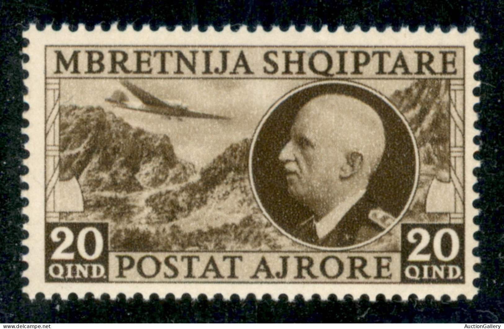 Occupazioni II Guerra Mondiale - Albania - 1939 - 20 Qind Posta Aerea (4) - Gomma Integra - Autres & Non Classés