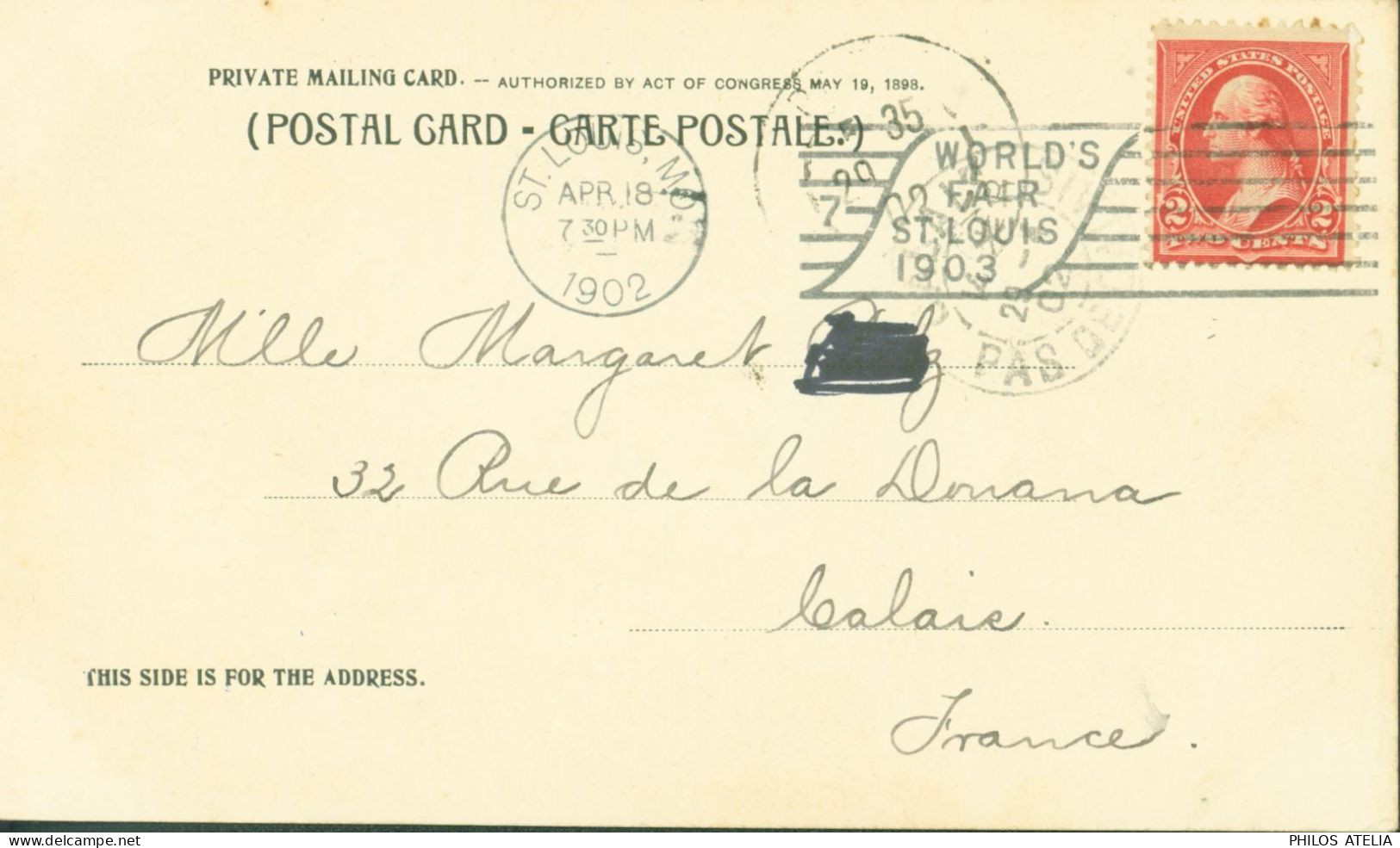 Union Station St Louis YT N°98 Washington CAD St Louis 1902 Flamme World's Fair St Louis 1903 Foire Mondiale - Cartas & Documentos