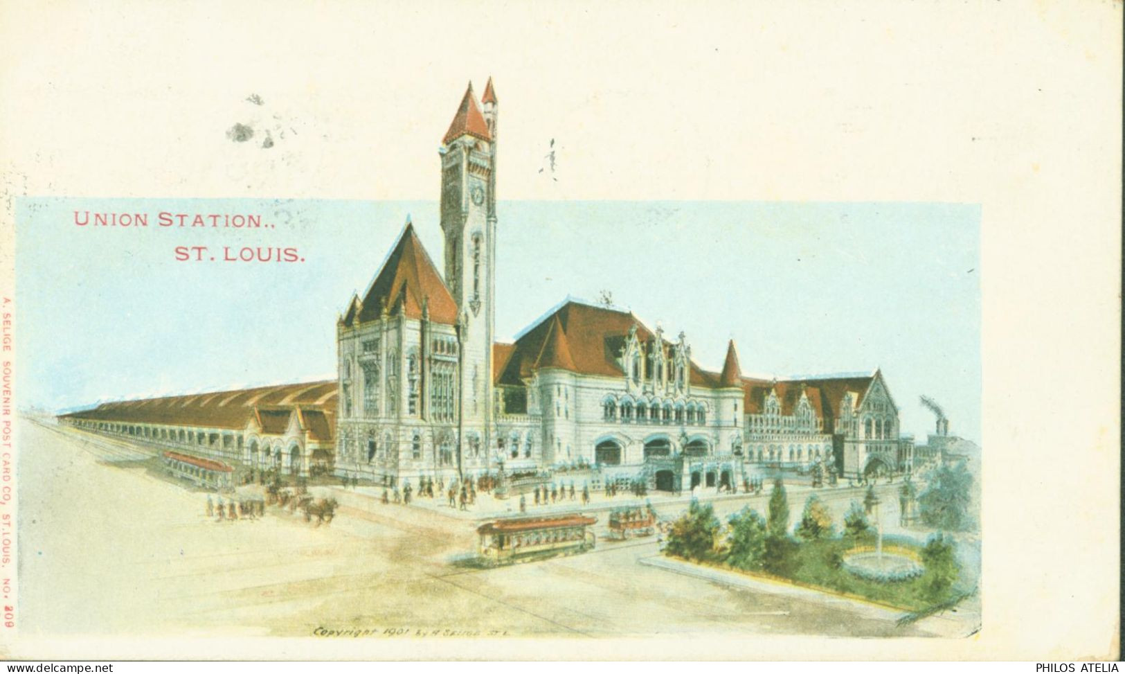 Union Station St Louis YT N°98 Washington CAD St Louis 1902 Flamme World's Fair St Louis 1903 Foire Mondiale - Lettres & Documents