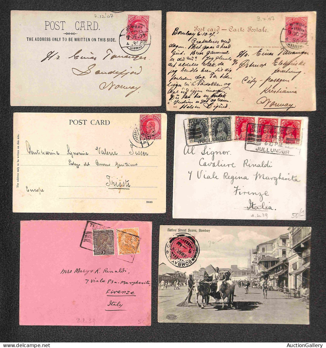 OLTREMARE - INDIA - 1903/1944 - Ventuno Lettere E Cartoline Con Varie Affrancature Del Periodo Per L'estero - Da Esamina - Otros & Sin Clasificación