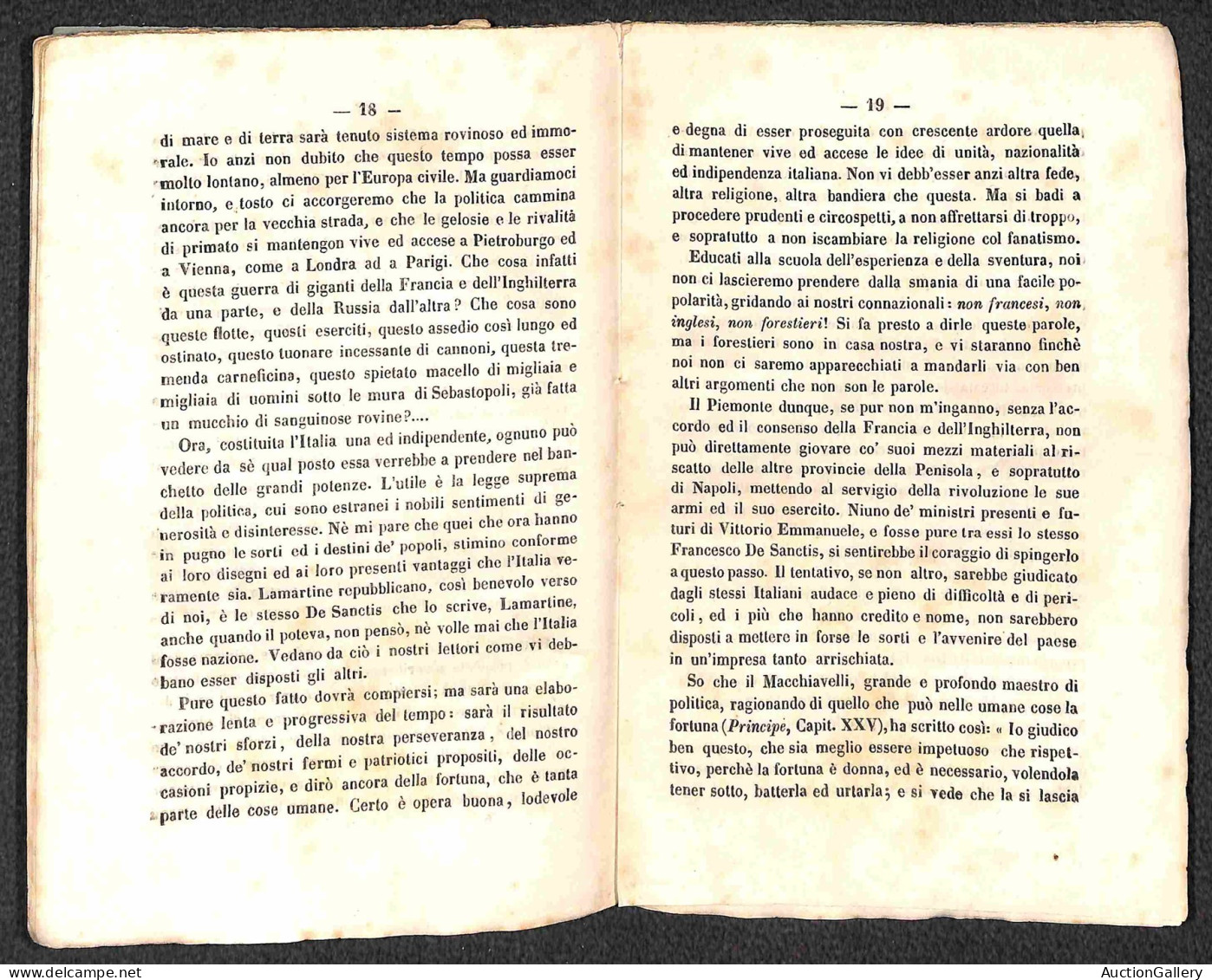 DOCUMENTI/VARIE - 1855 - La Quistione Napoletana/Ferdinando Borbone E Luciano Murat - Opuscolo Di 44 Pagine Rilegato Con - Andere & Zonder Classificatie