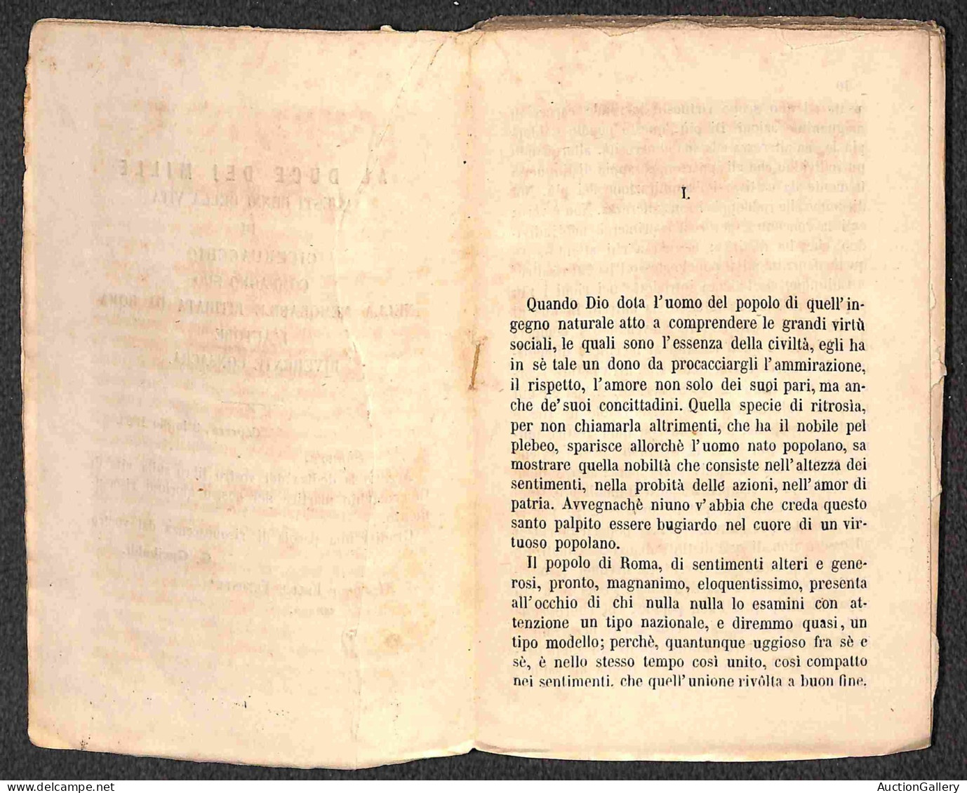 DOCUMENTI/VARIE - 1863 - Ciceruacchio/Il Popolano Di Roma (per Felice Venosta) - Libro Di 160 Pagine Copertinato (10x16) - Other & Unclassified