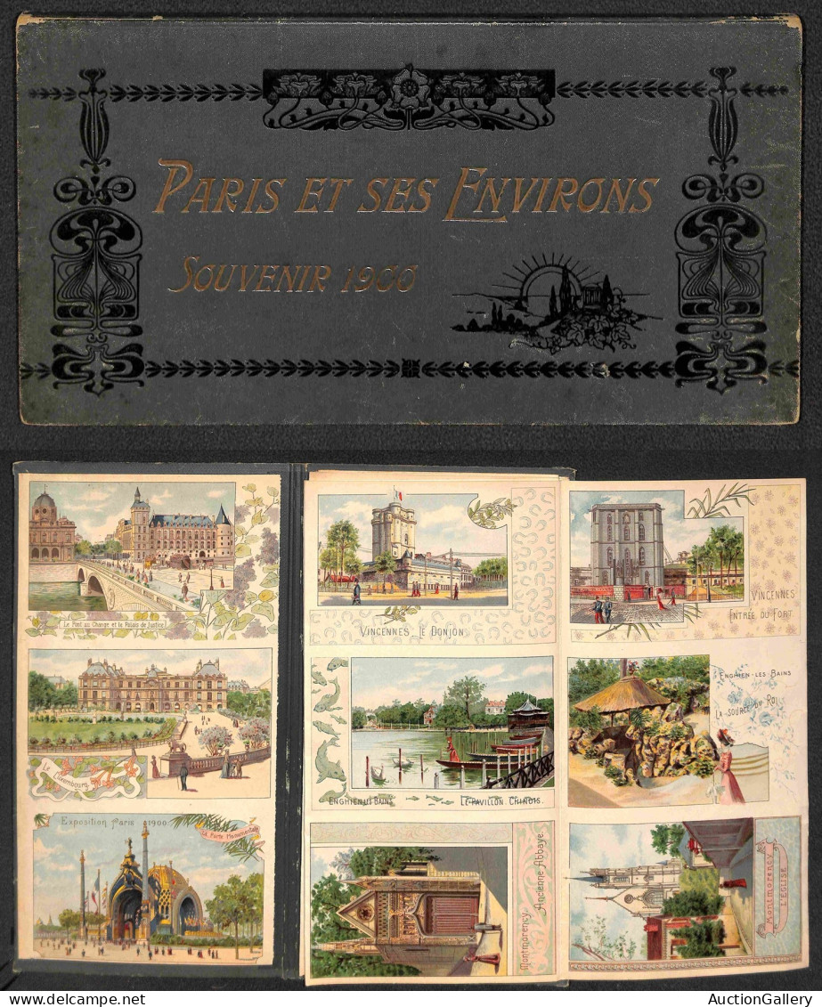 DOCUMENTI/VARIE - 1900 - Paris Et Ses Environs - Souvenir - Depliant (29x15) Con Copertina Rigida - Completo Delle 39 Ve - Sonstige & Ohne Zuordnung
