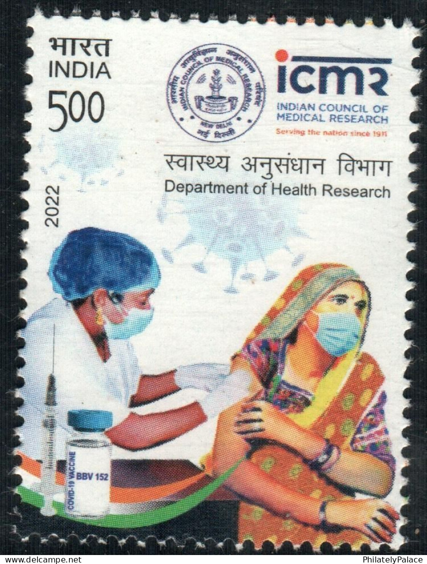 India 2022 ICMR Vaccine, COVID-19 ,Coronavirus, Vaccination Drive ,Doctor,Nurse, Virus, Full Sheet MNH (**) Inde Indien - Nuovi