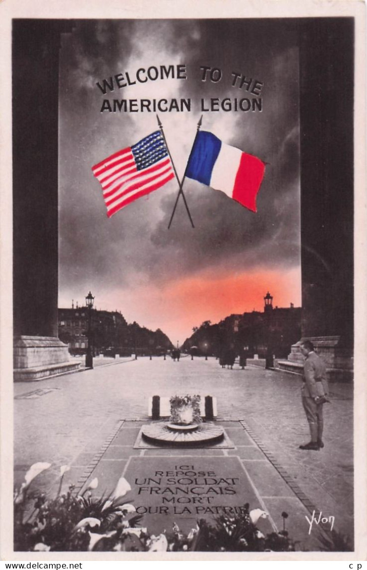 Paris  - La Nuit - Soldats Inconnus -  Welcome To The American Legion - CPA °J - Paris Bei Nacht