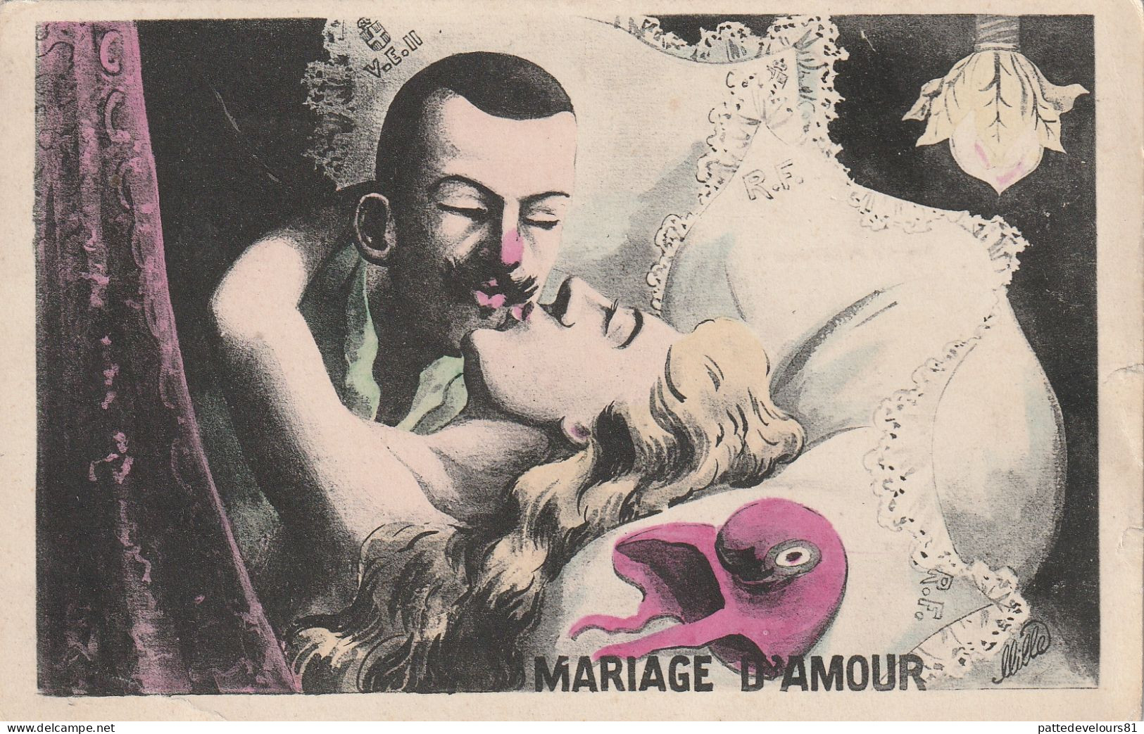 CPA Caricature Satirique Marianne Victor Emmanuel II Mariage D'amour Illustrateur MILLE - Mille