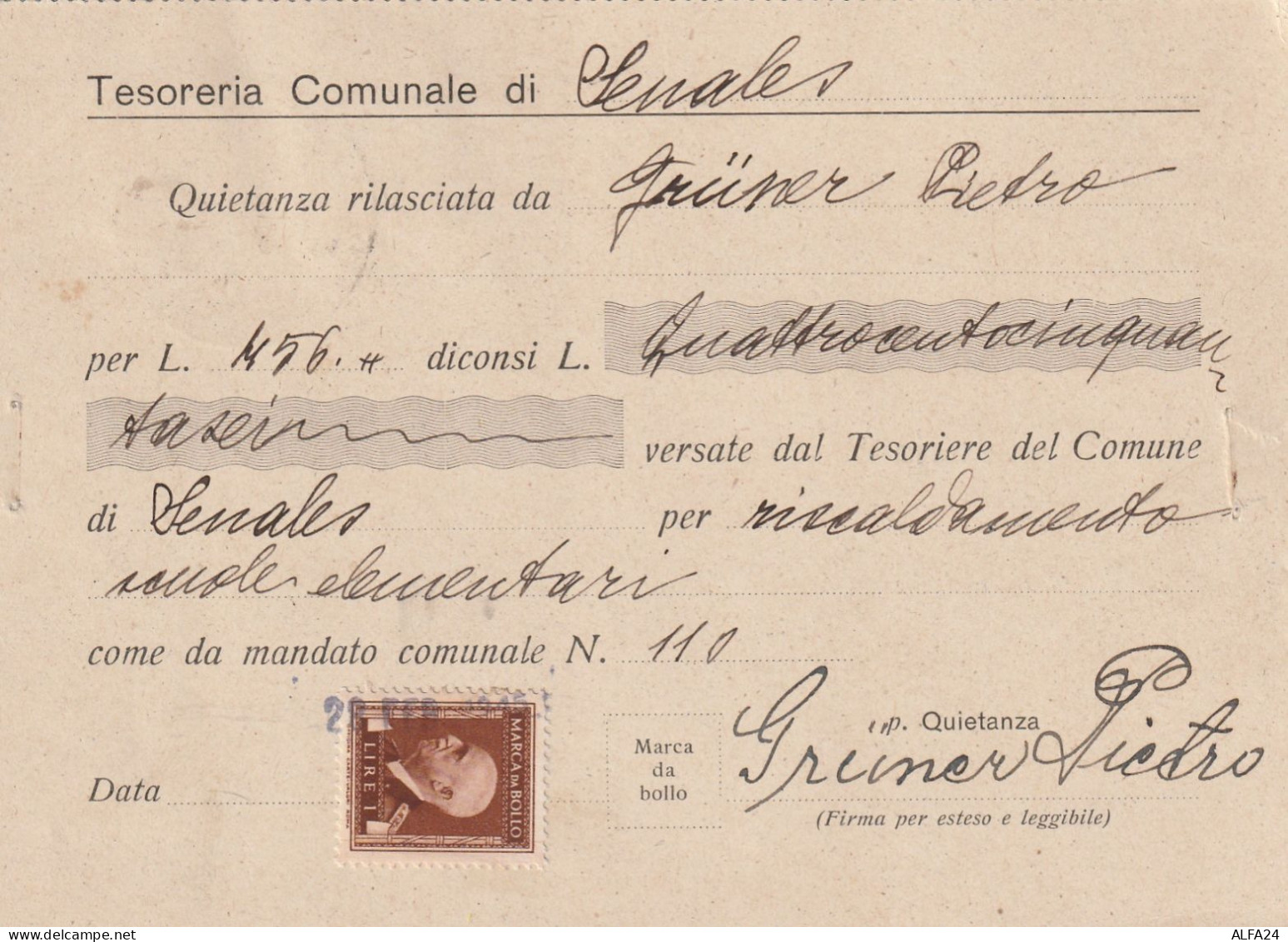 LETTERA 1945 RSI 20+30 MON DIST TIMBRO BOLZANO +MDB AL VERSO (YK866 - Marcophilia