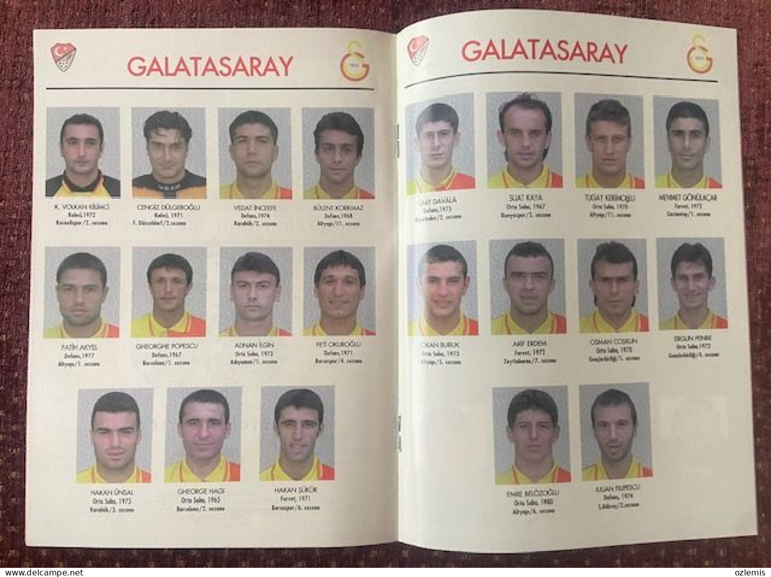 GALATASARAY - KOCAELISPOR  ,TURKEY LEAGUE   ,MATCH SCHEDULE 1998 - Books