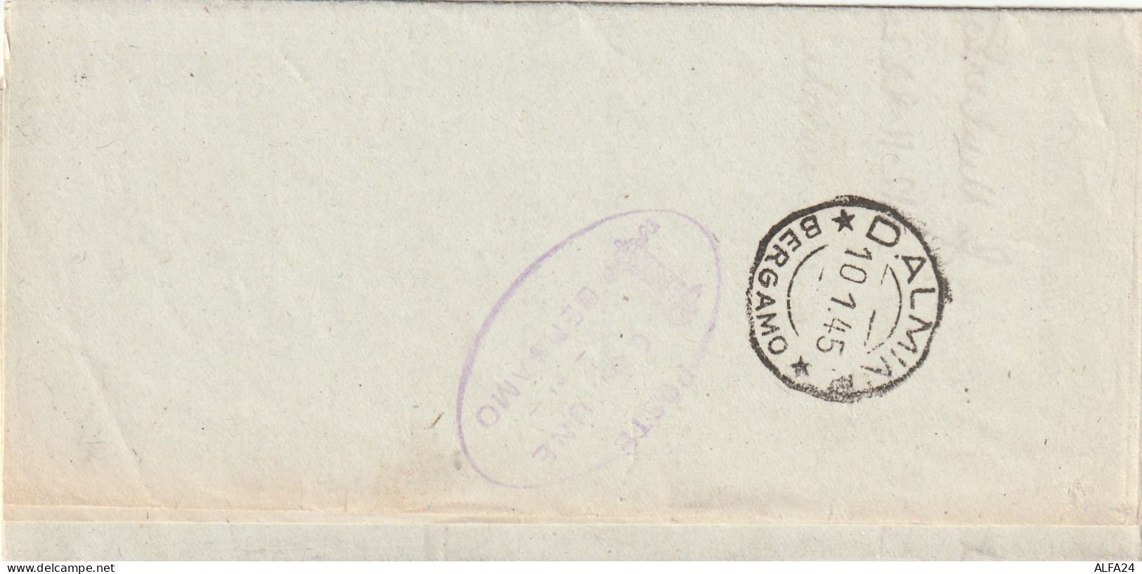 LETTERA 1945 RSI C.50 MON DIST TIMBRO BERGAMO DALMINE (YK510 - Storia Postale