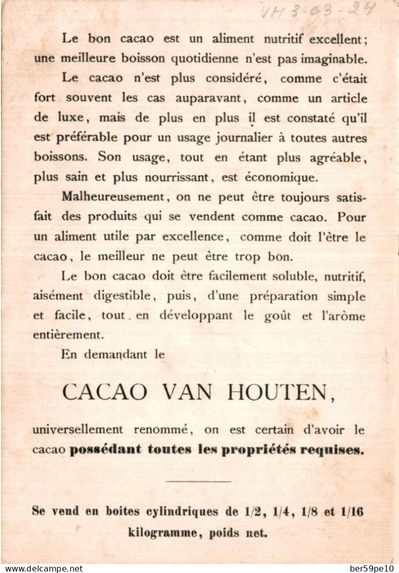 CHROMO CACAO VAN HOUTEN VUE DE HOLLANDE HABITANTS DE L'ILE DE MARKEN - Van Houten