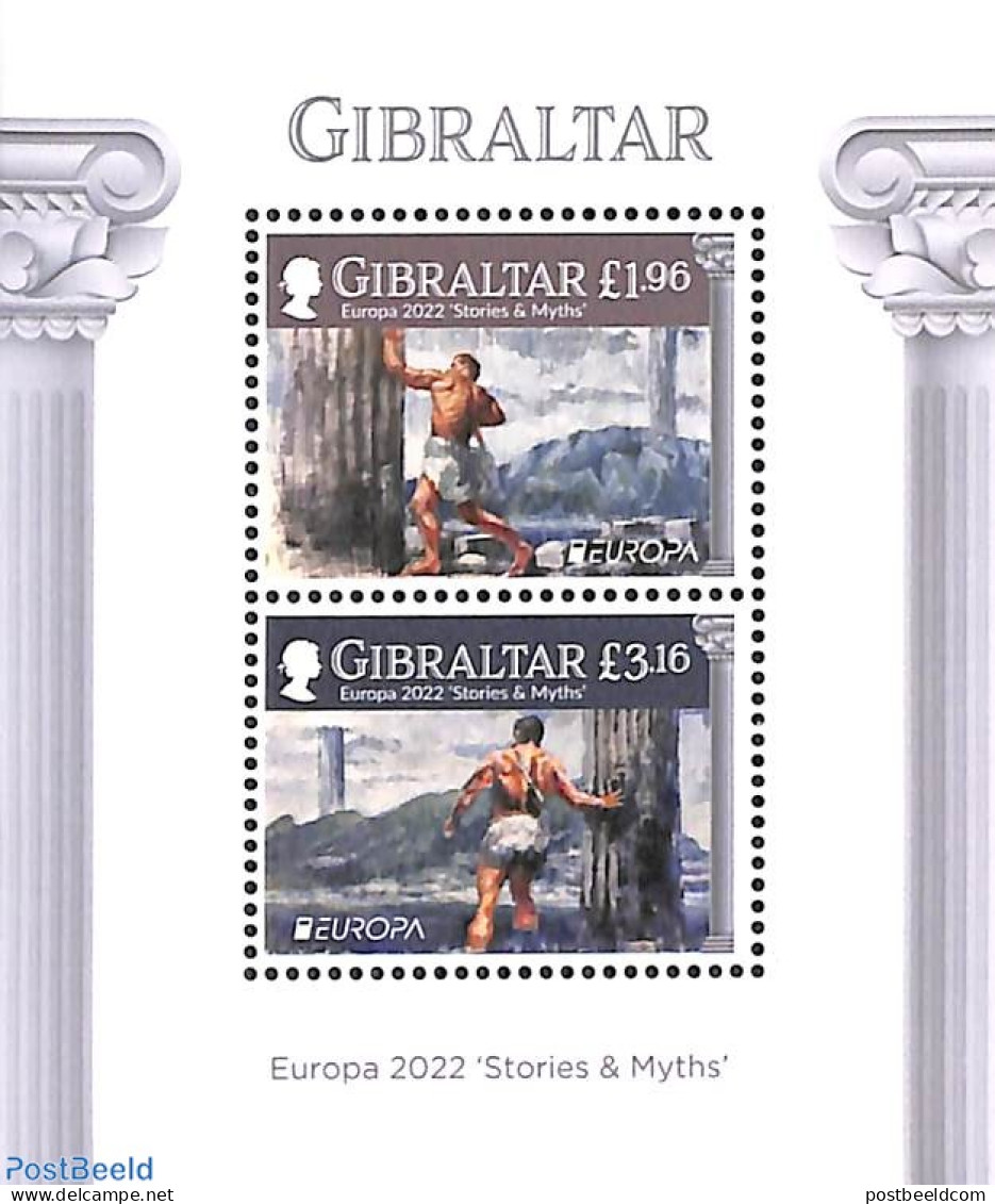 Gibraltar 2022 Europa, Myths & Legends S/s, Mint NH, History - Europa (cept) - Art - Fairytales - Verhalen, Fabels En Legenden