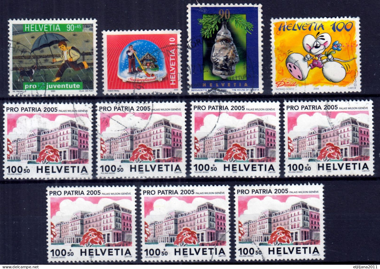 Switzerland / Helvetia / Schweiz / Suisse 2000 - 2009 ⁕ Nice Collection / Lot Of 24 Used Stamps - See All Scan - Gebraucht