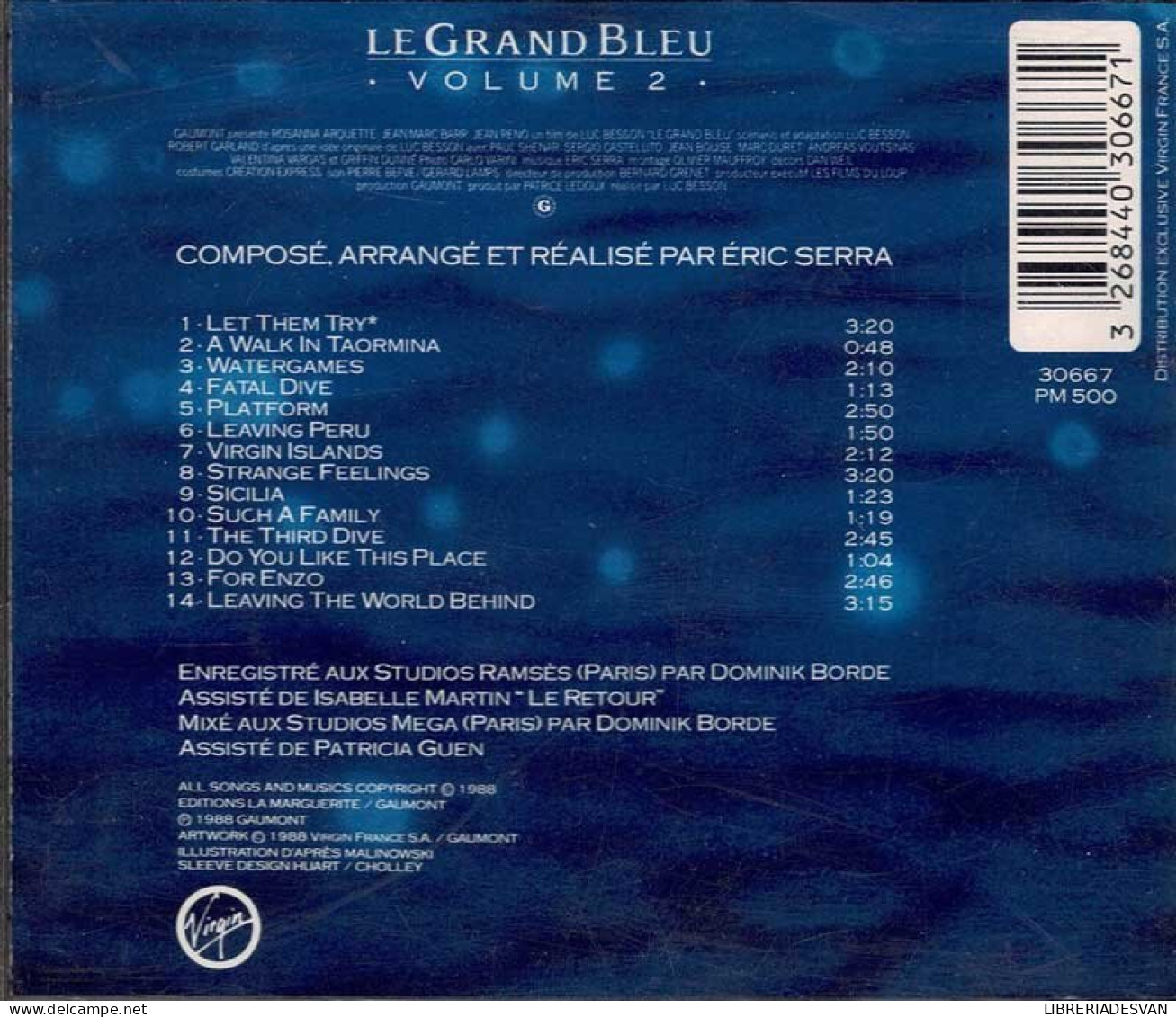 Eric Serra - Le Grand Bleu: Volume 2 (Bande Originale Du Film De Luc Besson). CD - Musique De Films