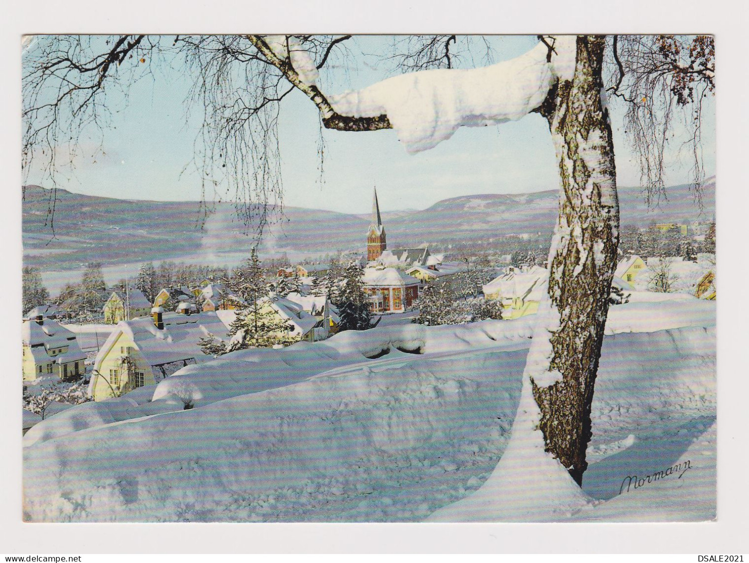 Norway NORGE Lillehammer General View Photo Postcard 1970s With Topic Stamp Sent Abroad (67680) - Storia Postale