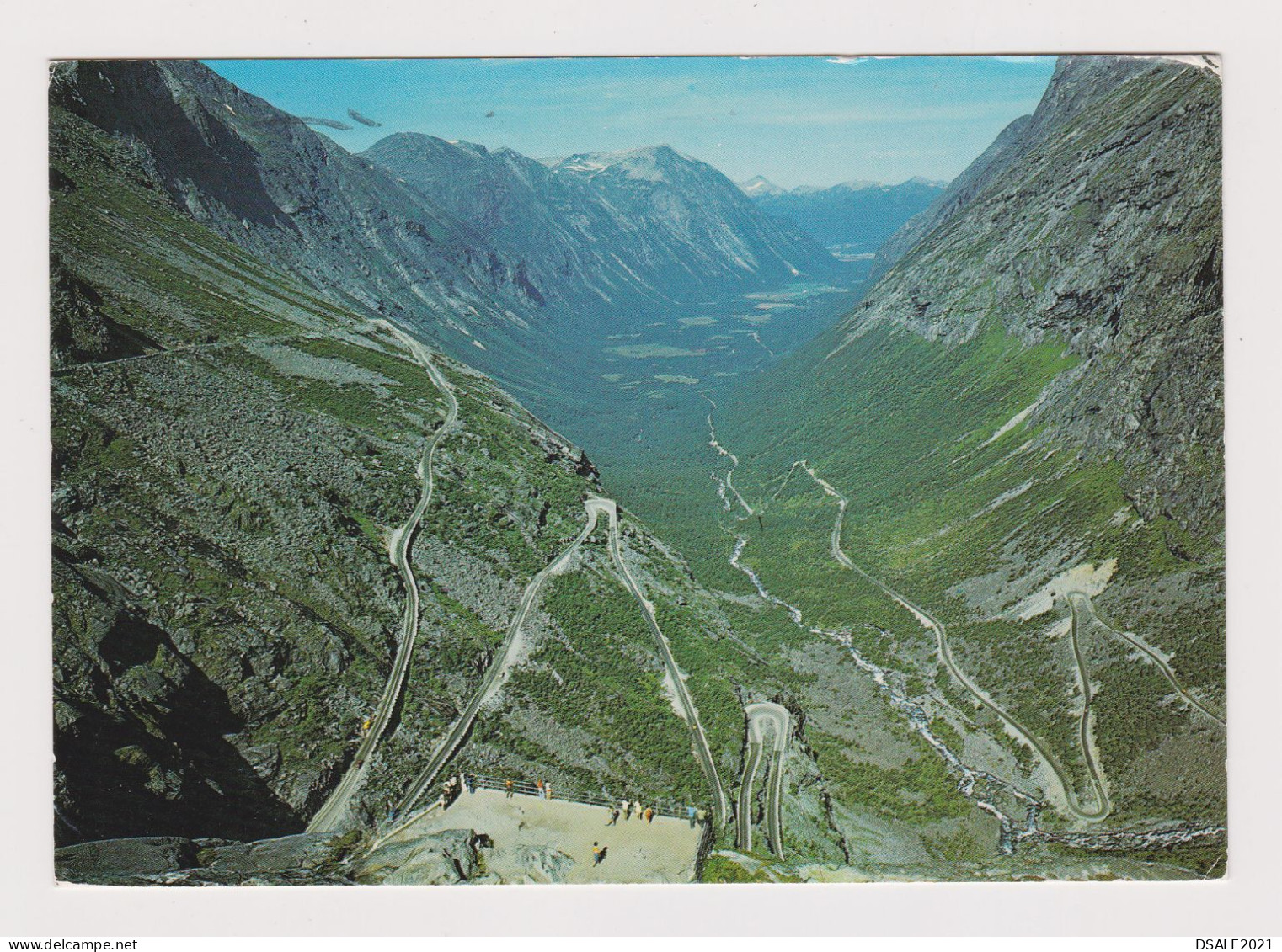 Norway NORGE Trollstigvegen Serpentine Mountain Road View Photo Postcard RPPC With Topic Stamp 1970s Sent Abroad (67681) - Brieven En Documenten