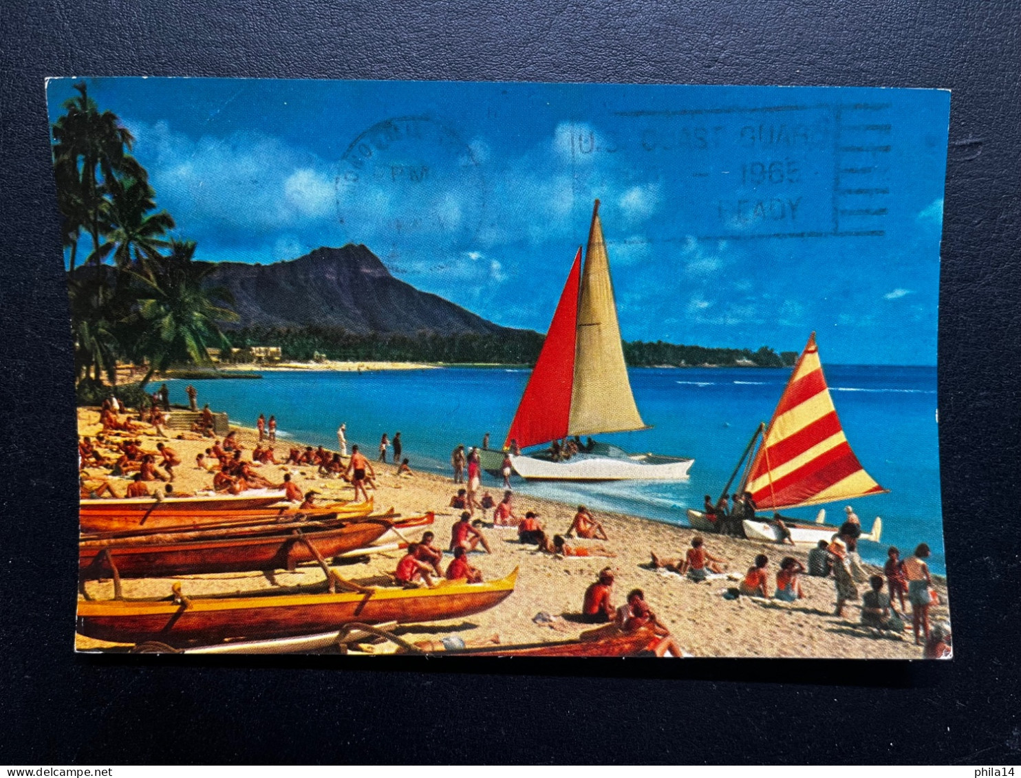 CARTE POSTALE POST CARD USA HAWAII HONOLULU / OUTRIGGER AND CATAMARAN 1965 POUR LA FRANCE - Honolulu