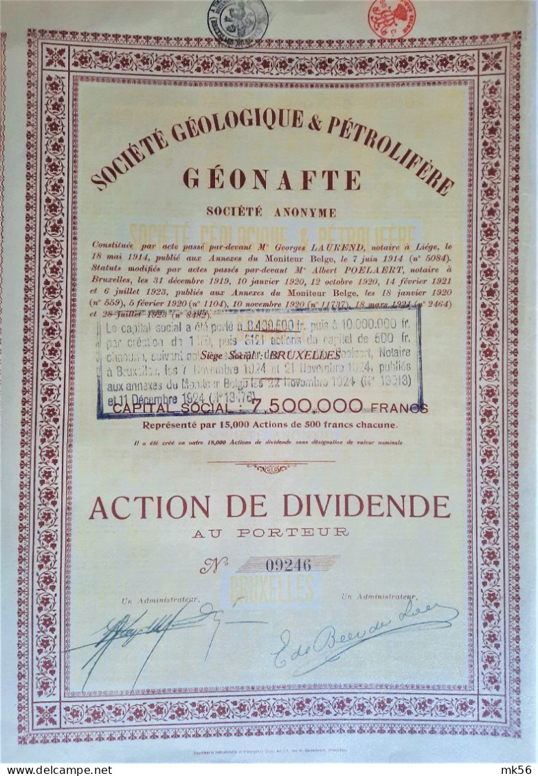 Société Géologique & Pétrolière - Géonafte - 1921 - Pétrole