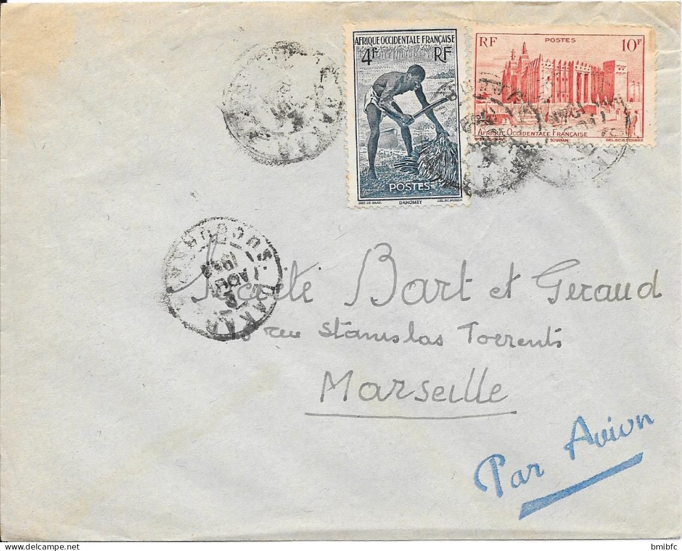 Sur Lettre Par Avion     AFRIQUE OCCIDENTALE FRANÇAISE DAHOMEY - Storia Postale