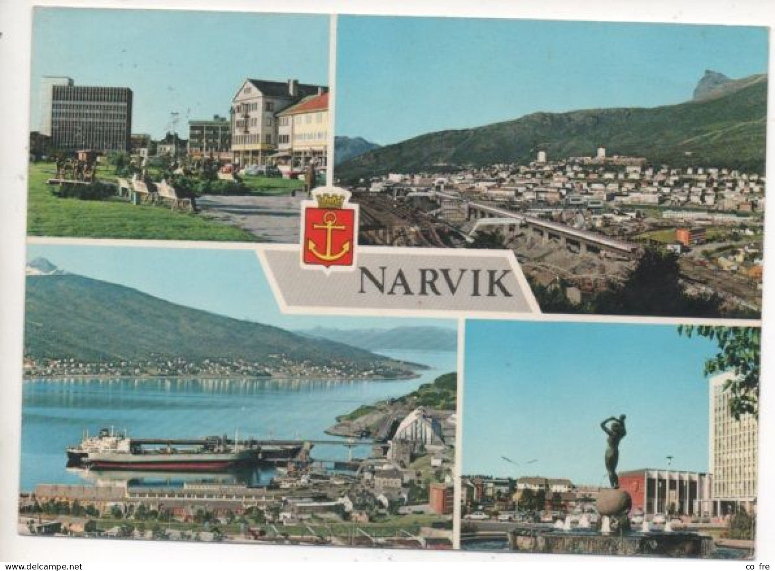 Norvège N°445A Sur Carte Postale Multivues De Narvik - Lettres & Documents