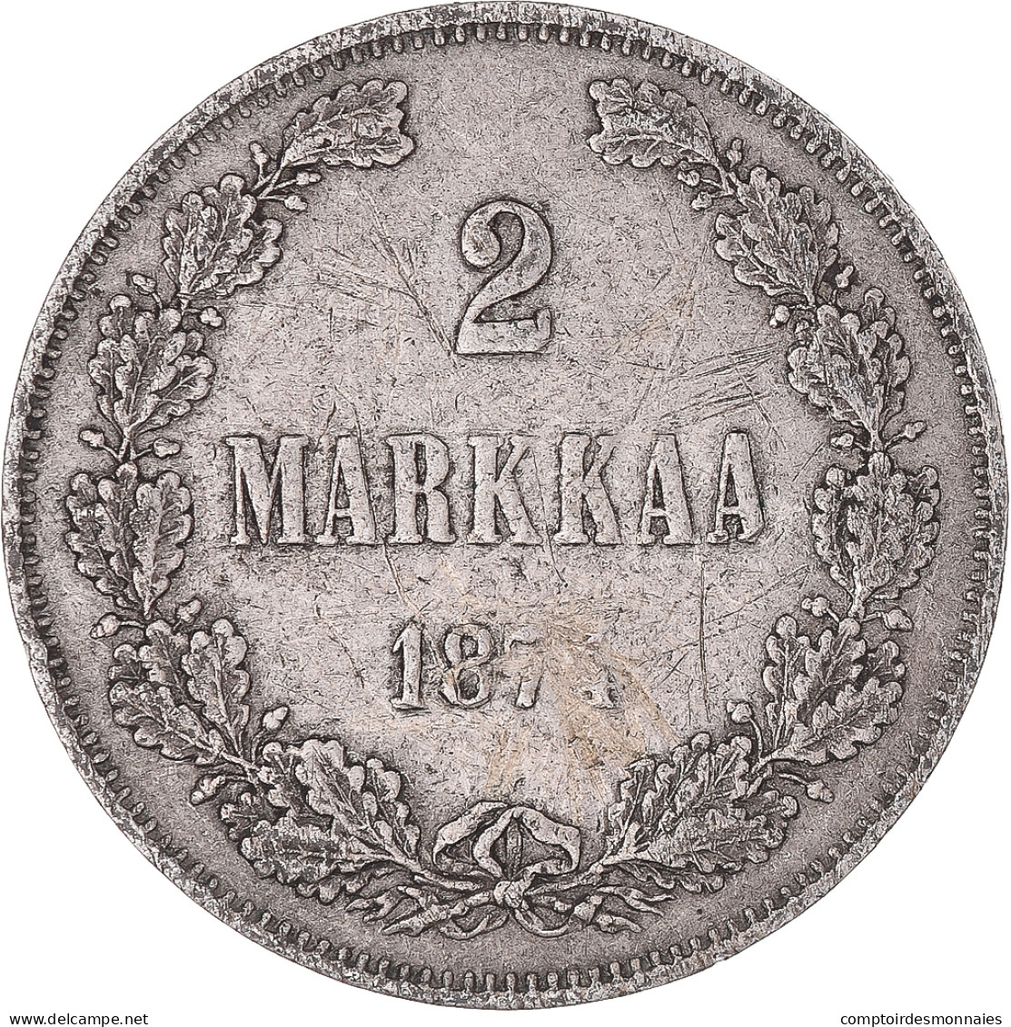 Monnaie, Finlande, Alexander II, 2 Markkaa, 1874, Helsinki, TTB, Argent, KM:7.2 - Finlande
