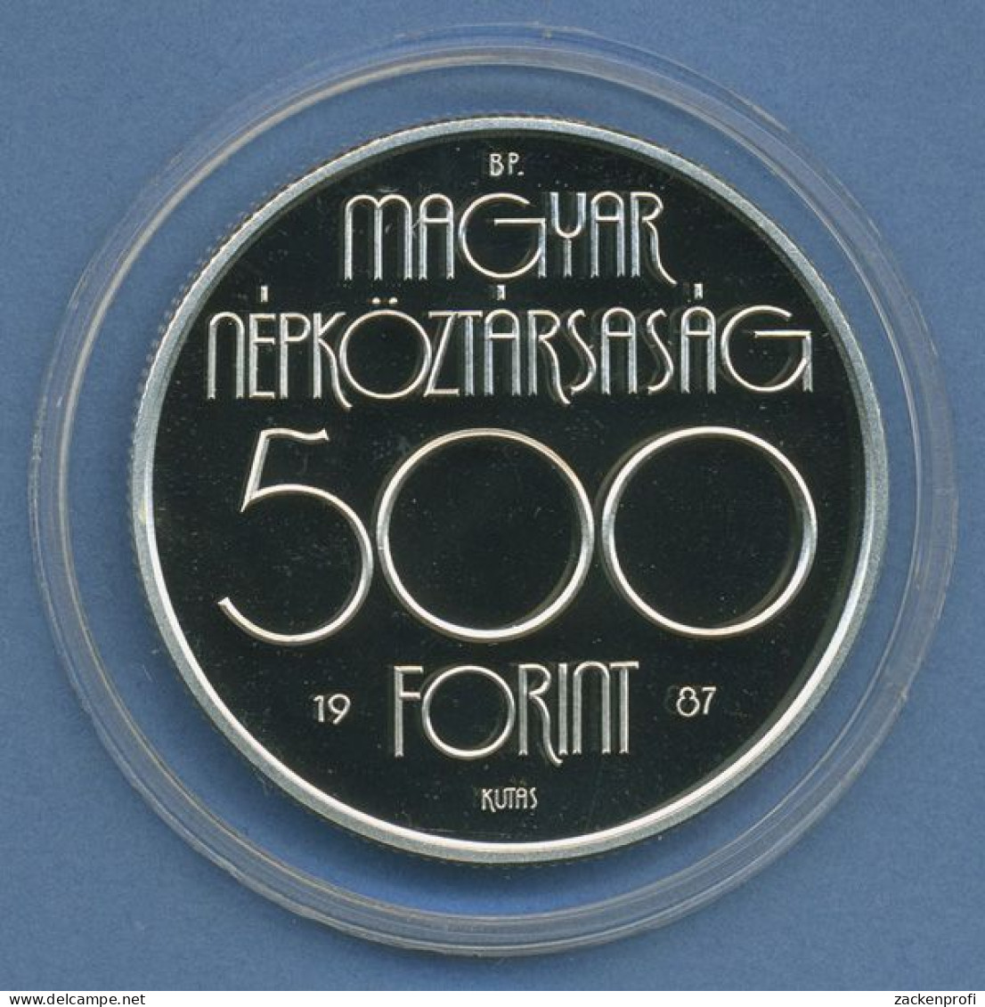 Ungarn 500 Forint 1987 Olympia Ringen, Silber, KM 660 PP In Kapsel (m4414) - Ungarn