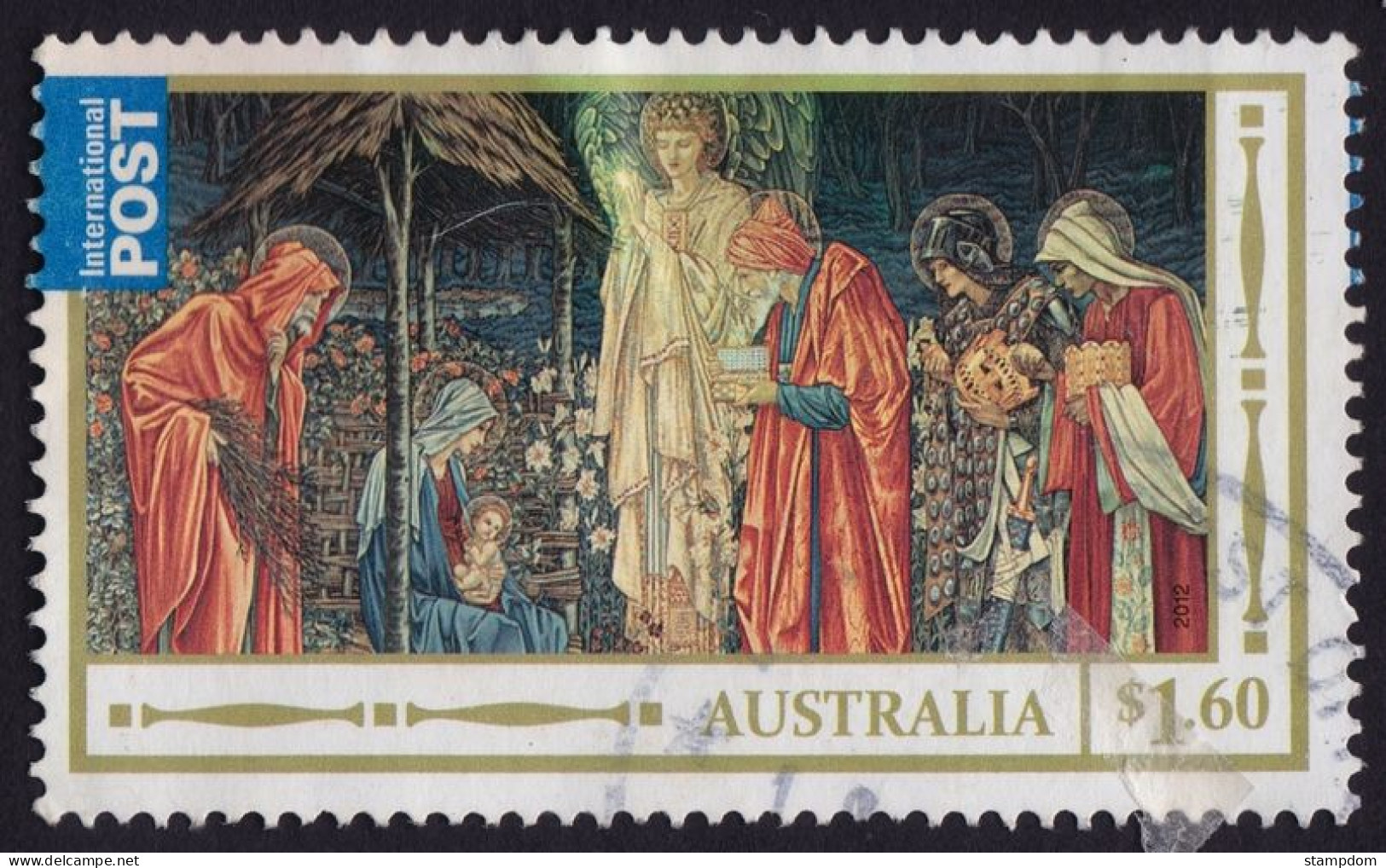 AUSTRALIA 2012 International Post $1.60 Christmas Magi Tapestry Sc#3810 USED @O129 - Gebraucht