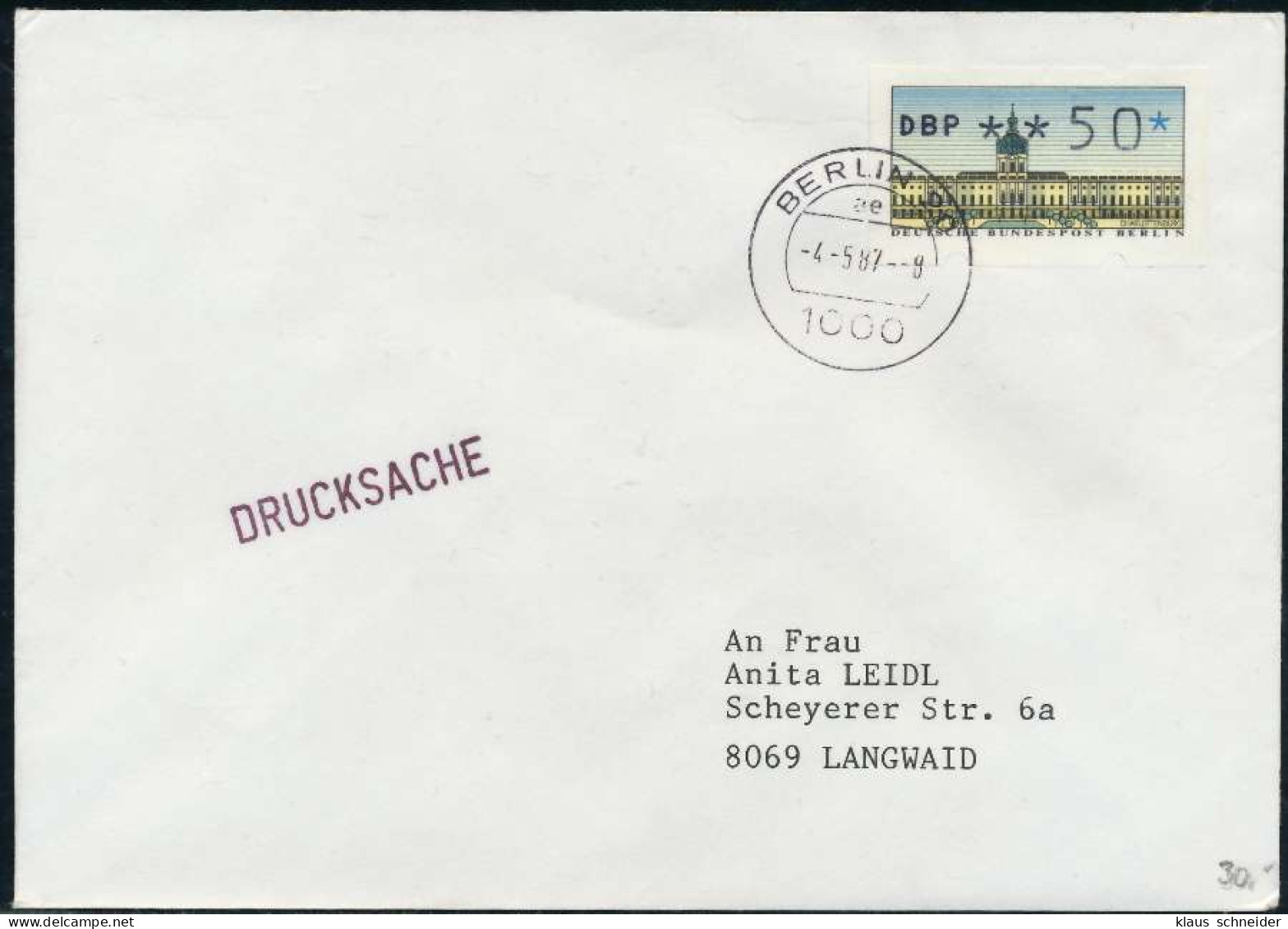 BERLIN ATM 1-050 DRUCKSACHE EF FDC X7E4646 - Covers & Documents