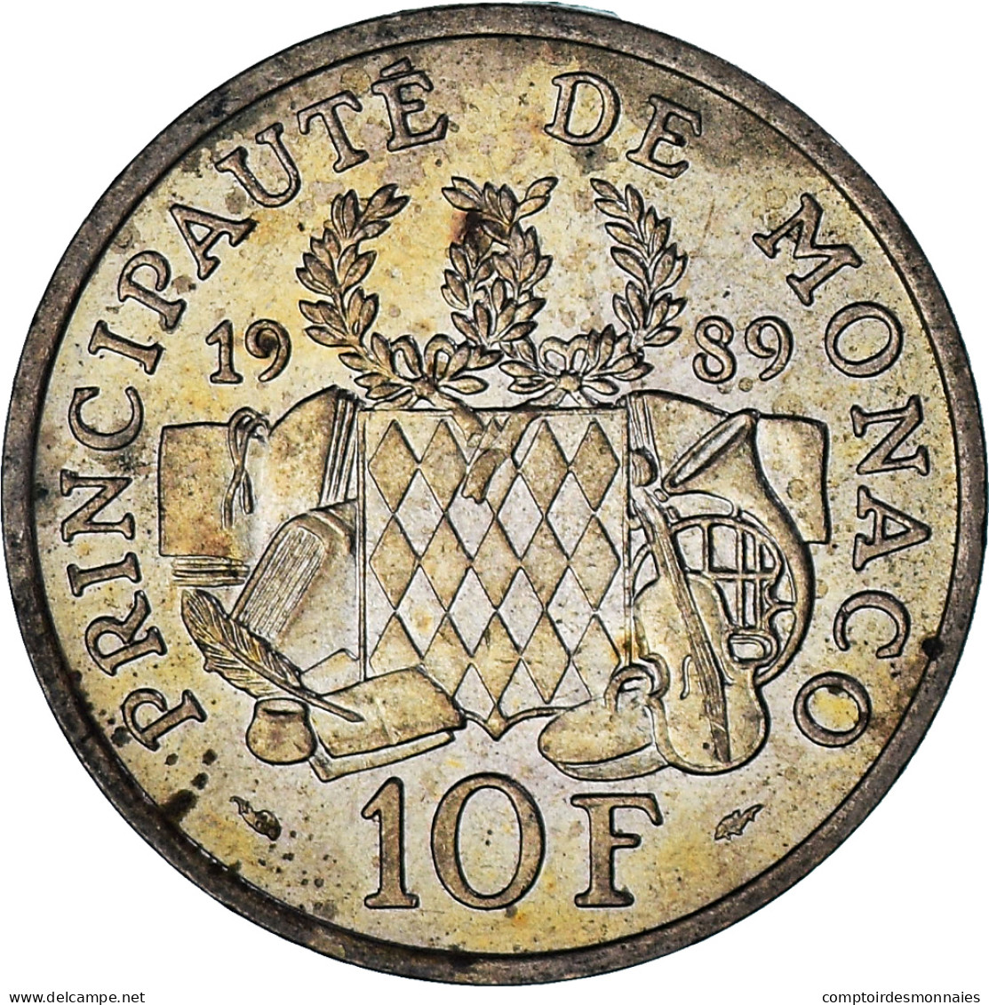 Monaco, Rainier III, 10 Francs, 1989, TTB, Nickel-Aluminum-Bronze, Gadoury:MC - 1960-2001 Francos Nuevos