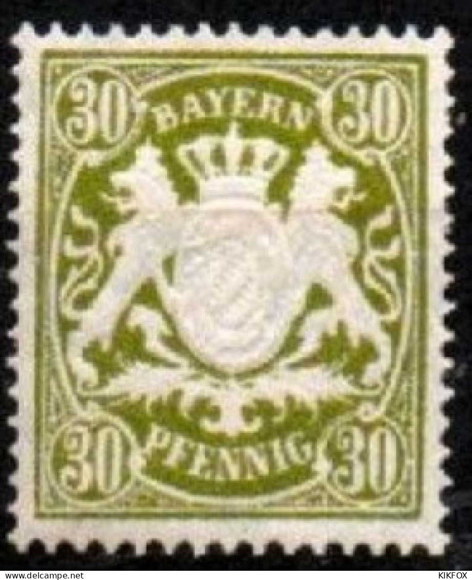 BAYERN, ALTDEUTSCHLAND ,1888- 1900, MI 66, STAATSWAPPEN AUF ORNAMENT, POSTFRISCH, NEUF, - Ungebraucht