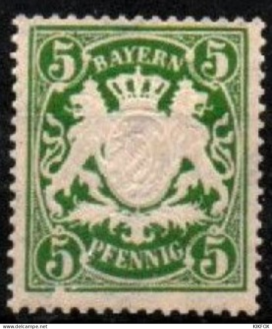BAYERN, ALTDEUTSCHLAND ,1888 - 1900, MI 61, STAATSWAPPEN AUF ORNAMENT, POSTFRISCH, NEUF, - Mint